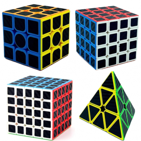 Pack cubo rubik + 1 pirámide profesional de carbono