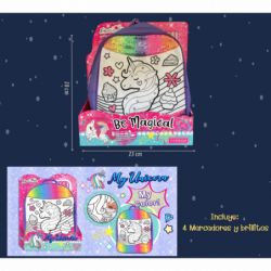 Mochila niña unicornio lentejuelas