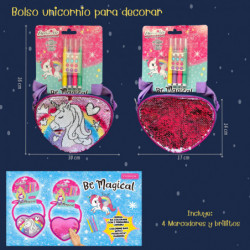 Bolso niña para colorear corazón