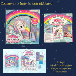 Cuaderno unicornio con Stickers